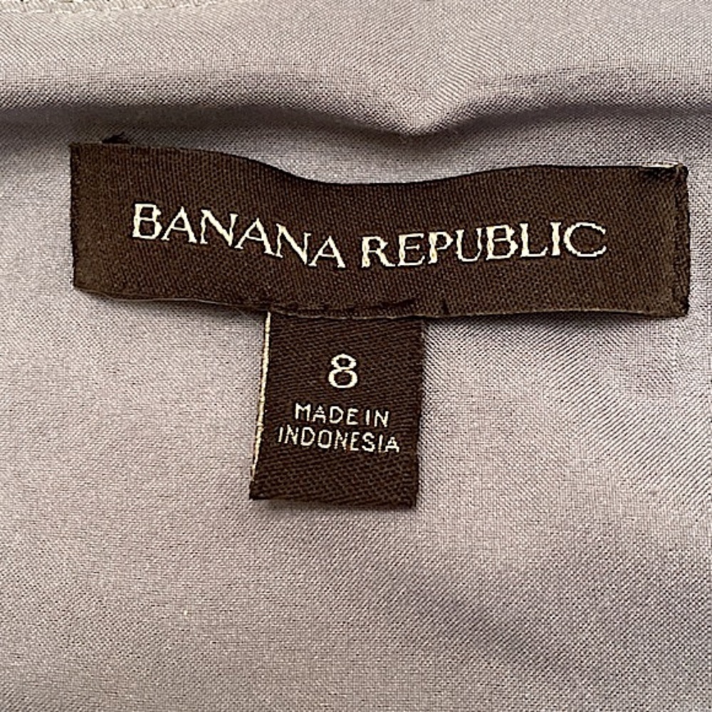 Banana Republic Blue Chambray 8 Coastal Grandma Preppy Ruffle Silhouette Dress - Picture 8 of 12